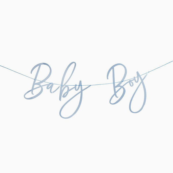 Banner-HBBS202 - Blue Baby Boy Card Banner-Hootyballoo