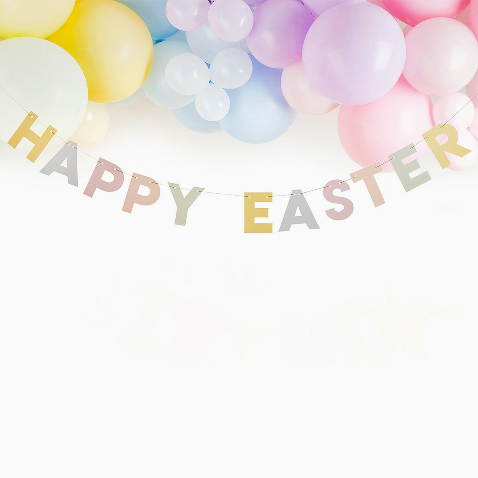 Banner-HBEE100 - Pastel Happy Easter Card Banner-Hootyballoo