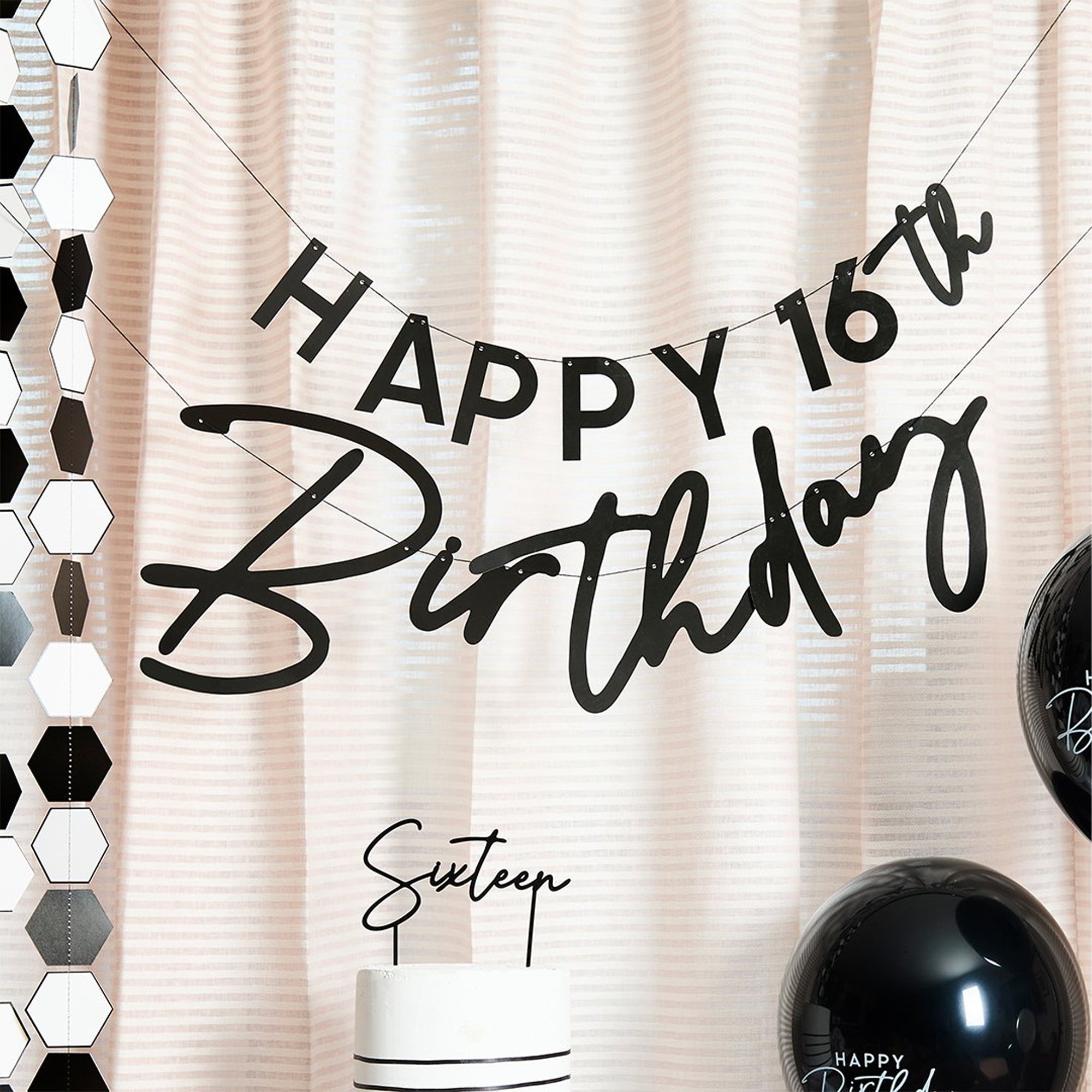 Banner-HBMP100 - Customisable Happy Birthday Banner-Hootyballoo