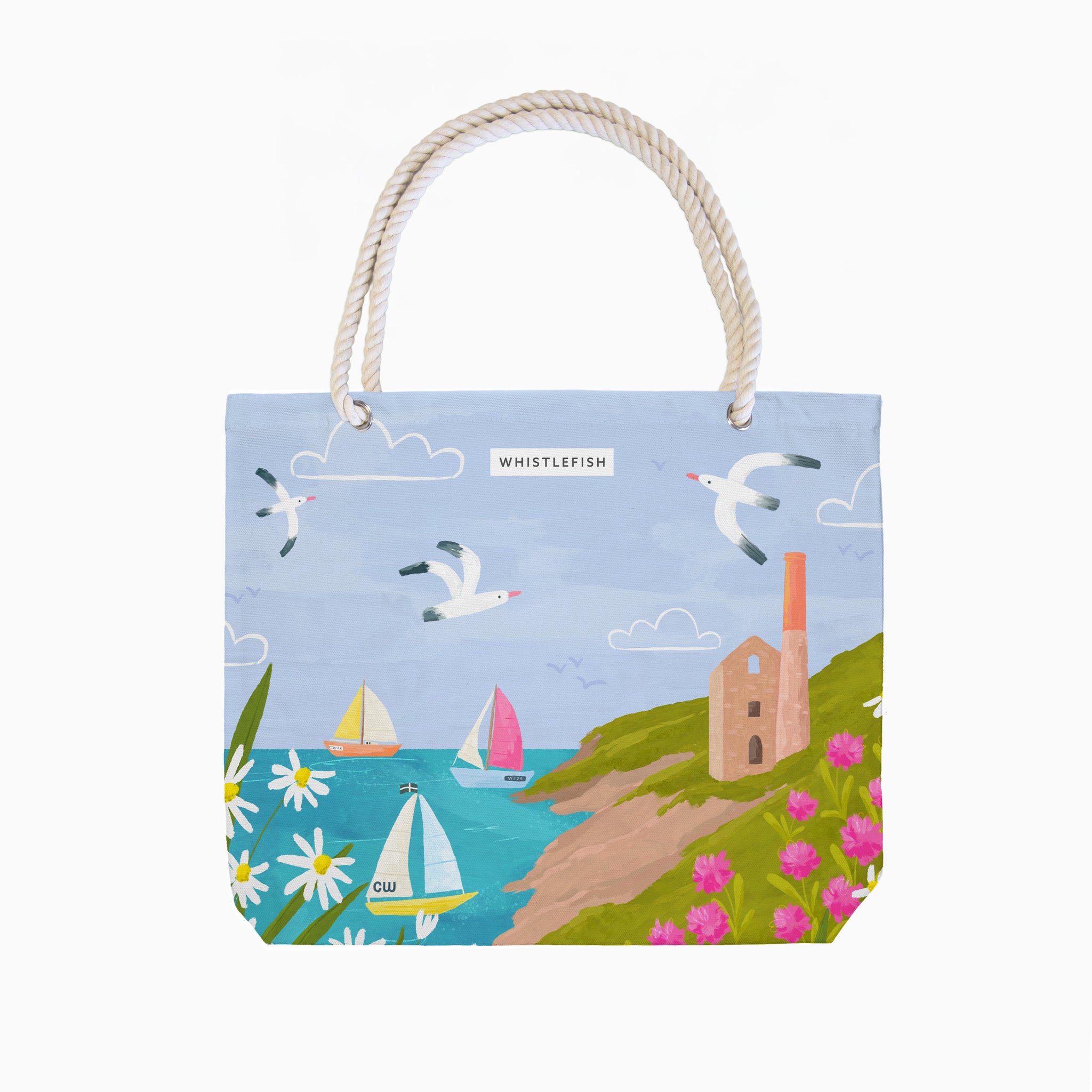 Beach Bag-WTB77 - Cornish Coastal Wheal Coates Beach Bag-Whistlefish