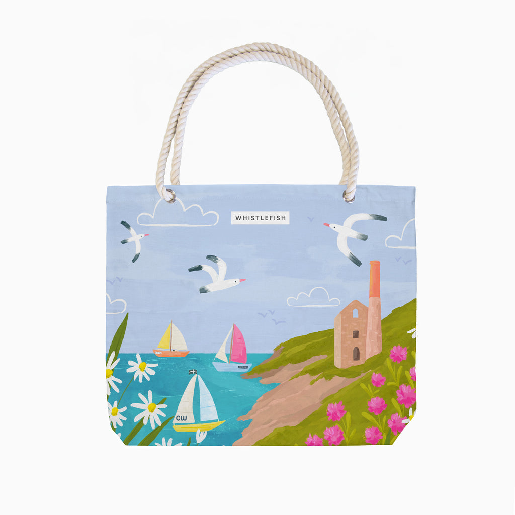 Beach Bag-WTB77 - Cornish Coastal Wheal Coates Beach Bag-Whistlefish