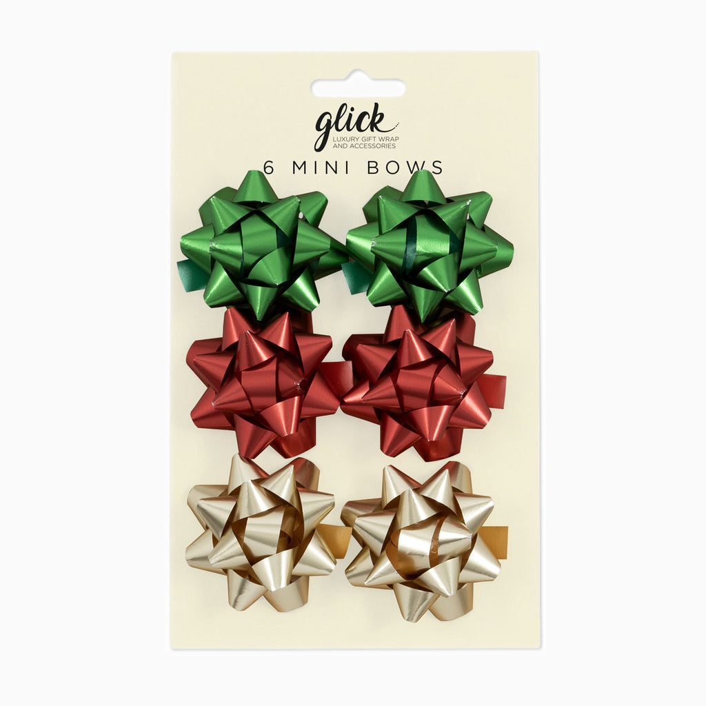 Bow-MBS01 - Festive Mini Bow Set (6 Pack)-Glick