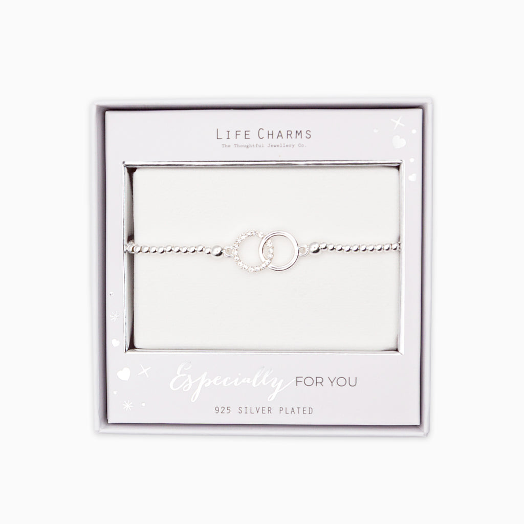 Bracelet-B09 - Silver Crystal Circle Bracelet-Whistlefish