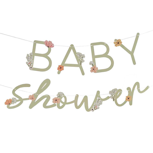 Bunting - FLB-113 - Floral Baby Shower Bunting - Floral Baby Shower Bunting - Whistlefish