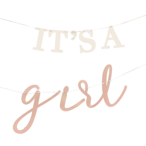 Bunting - HEB-127 - It's a Girl Baby Shower Bunting - It's a Girl Baby Shower Bunting - Whistlefish