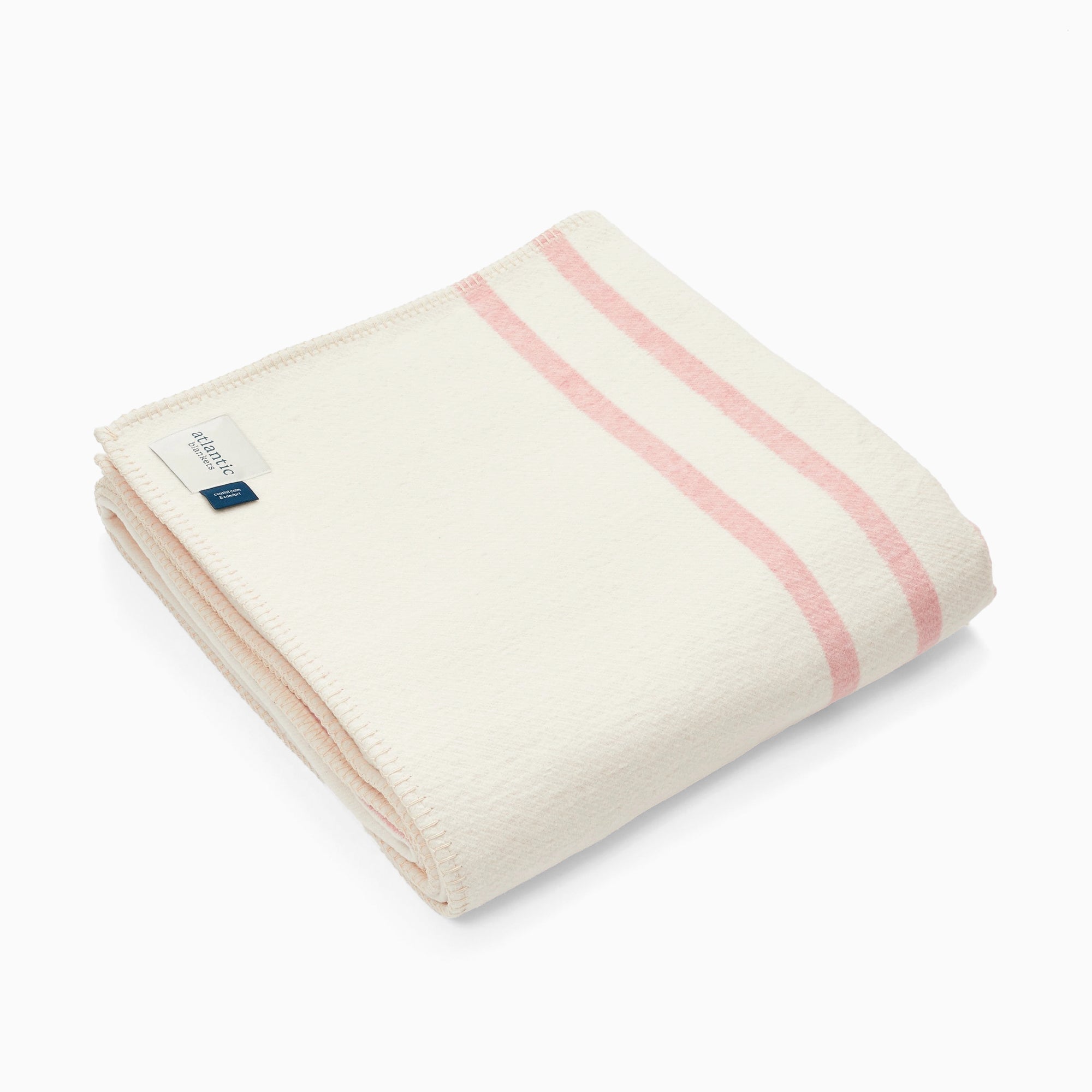 Recycled Cotton Blanket-CO-ST-PST - Pink Stripe Recycled Cotton Blanket-Atlantic Blankets