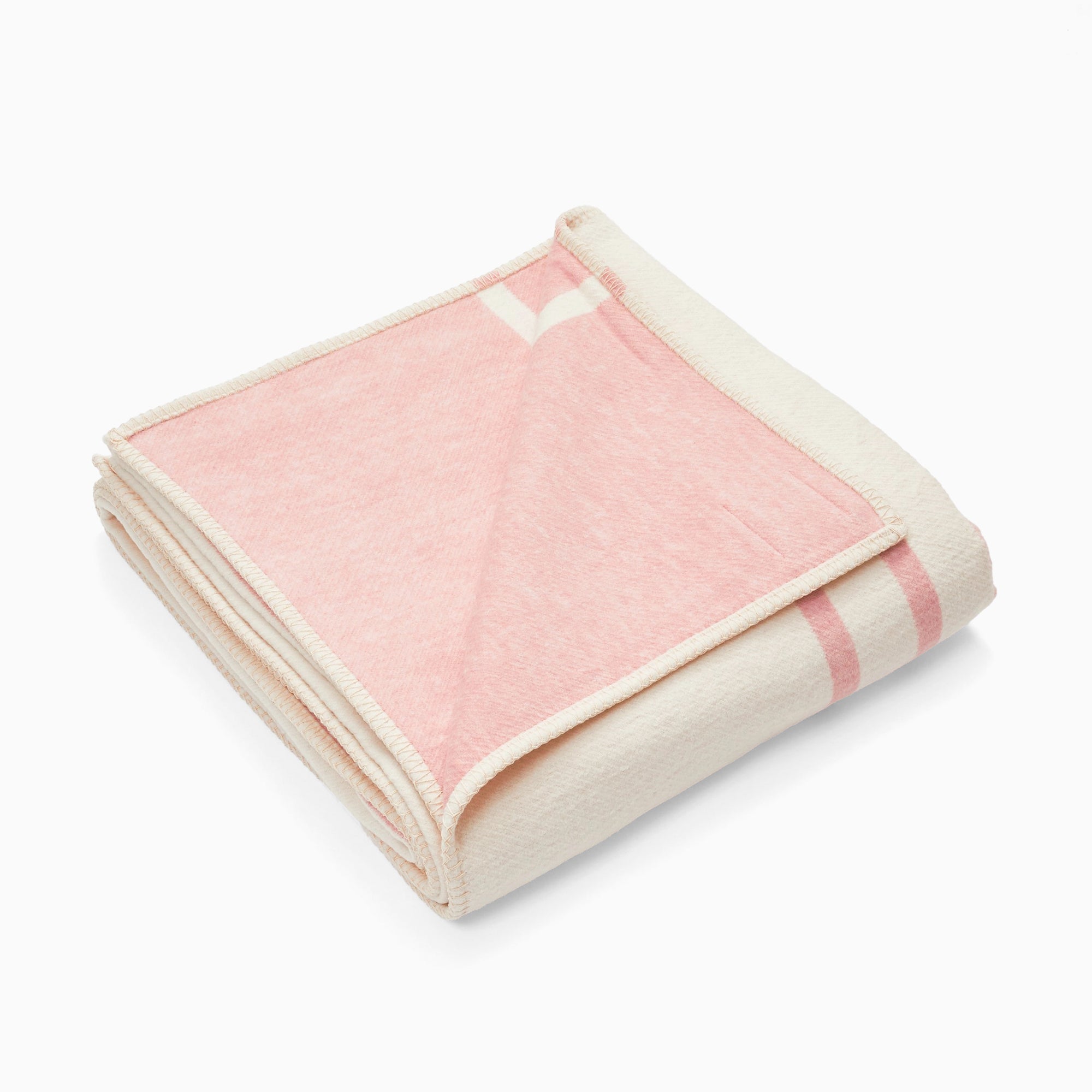 Recycled Cotton Blanket-CO-ST-PST - Pink Stripe Recycled Cotton Blanket-Atlantic Blankets