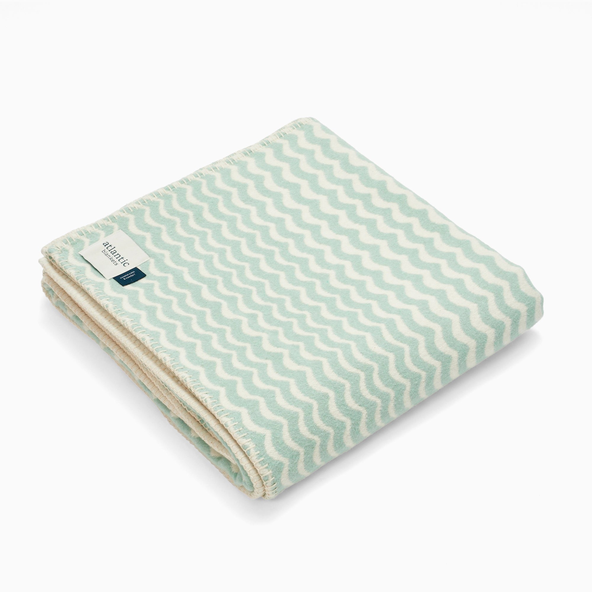 Recycled Cotton Blanket-CO-ST-SF - Seafoam Swell Recycled Cotton Blanket-Atlantic Blankets