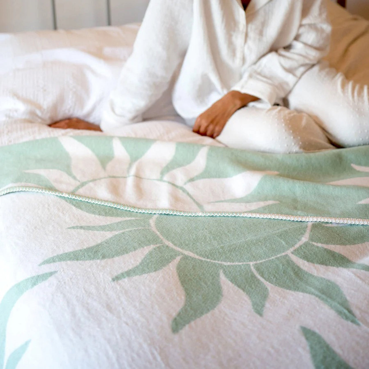 Cotton Blanket-CO-ST-WLS - Seafoam Sundaze Cotton Blanket-Atlantic Blankets