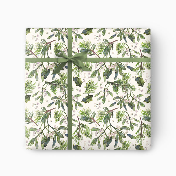 Mistletoe Bliss Christmas Wrapping Paper - Whistlefish
