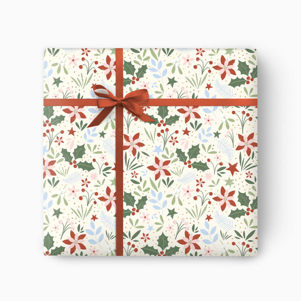 CWP019 - Scandi Floral Christmas Wrapping Paper