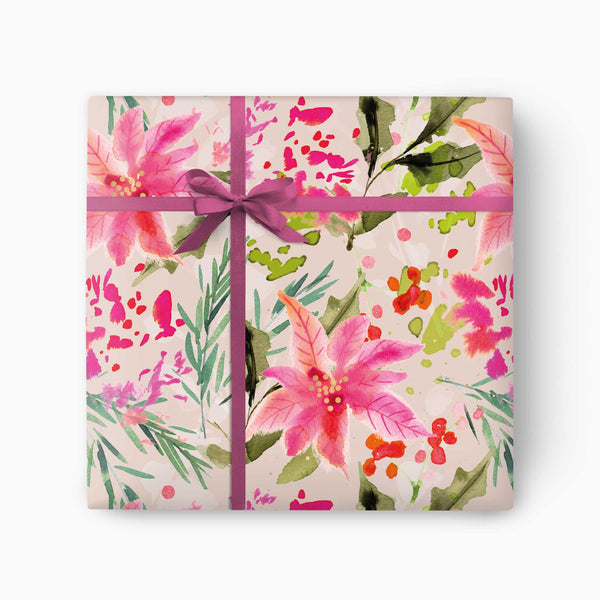 CWP022 - Flower Christmas Wrapping Paper