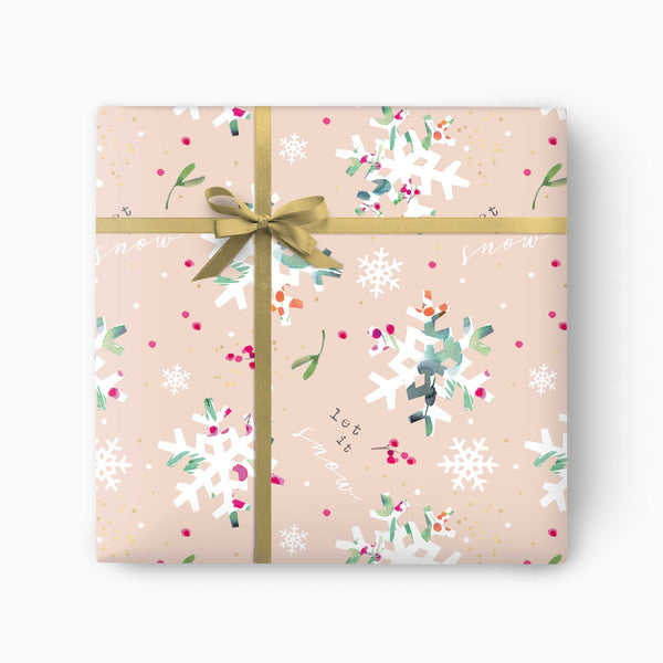 CWP025 - Floral Snowflake Christmas Wrapping Paper