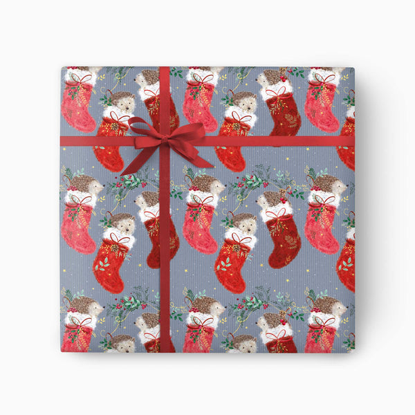 CWP026 - Hedgehog Christmas Wrapping Paper