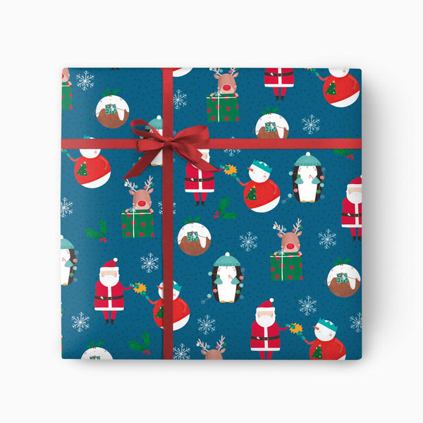 CWP027 - Jolly Characters Christmas Wrapping Paper