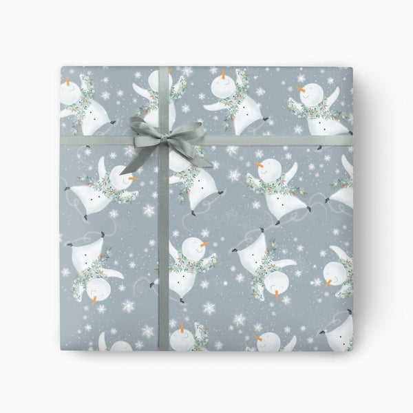 CWP029 - Snowman Skating Christmas Wrapping Paper