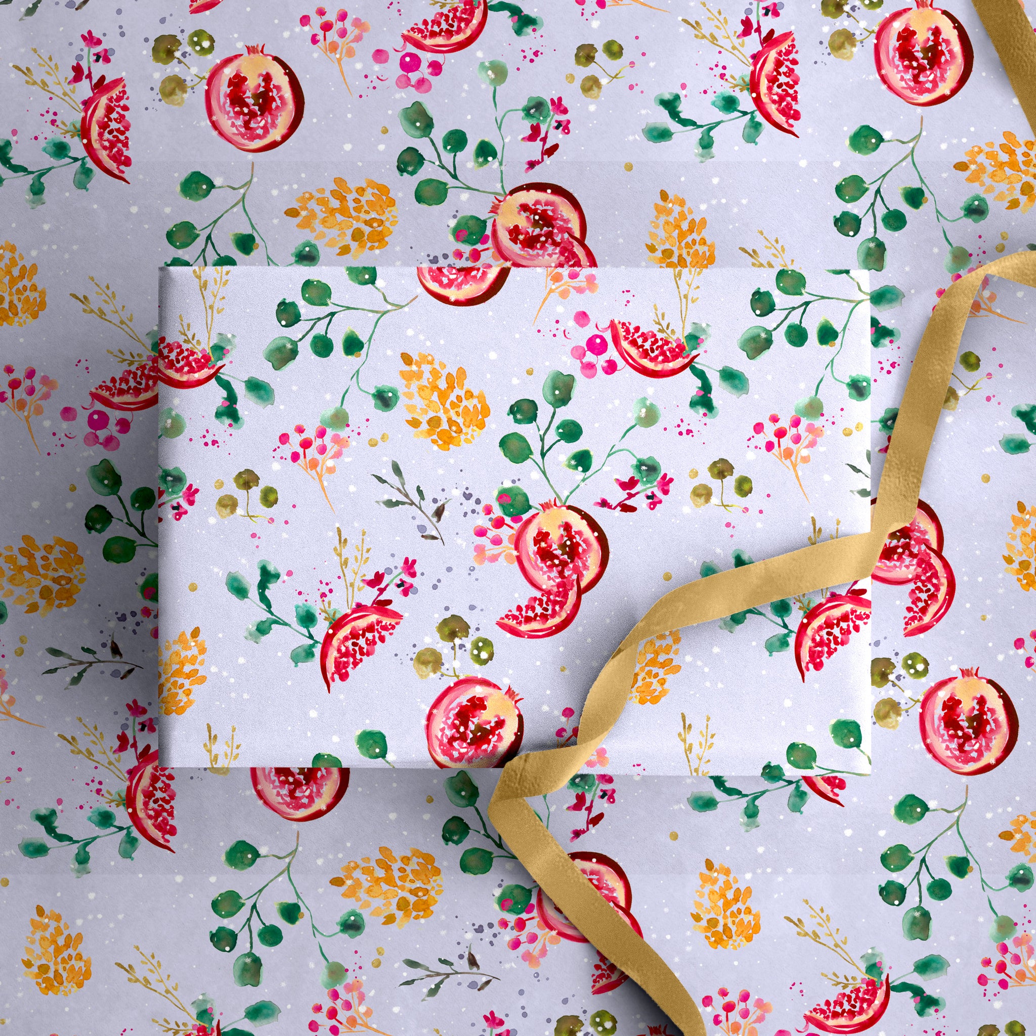 Pomegranate Christmas Wrapping Paper - Whistlefish