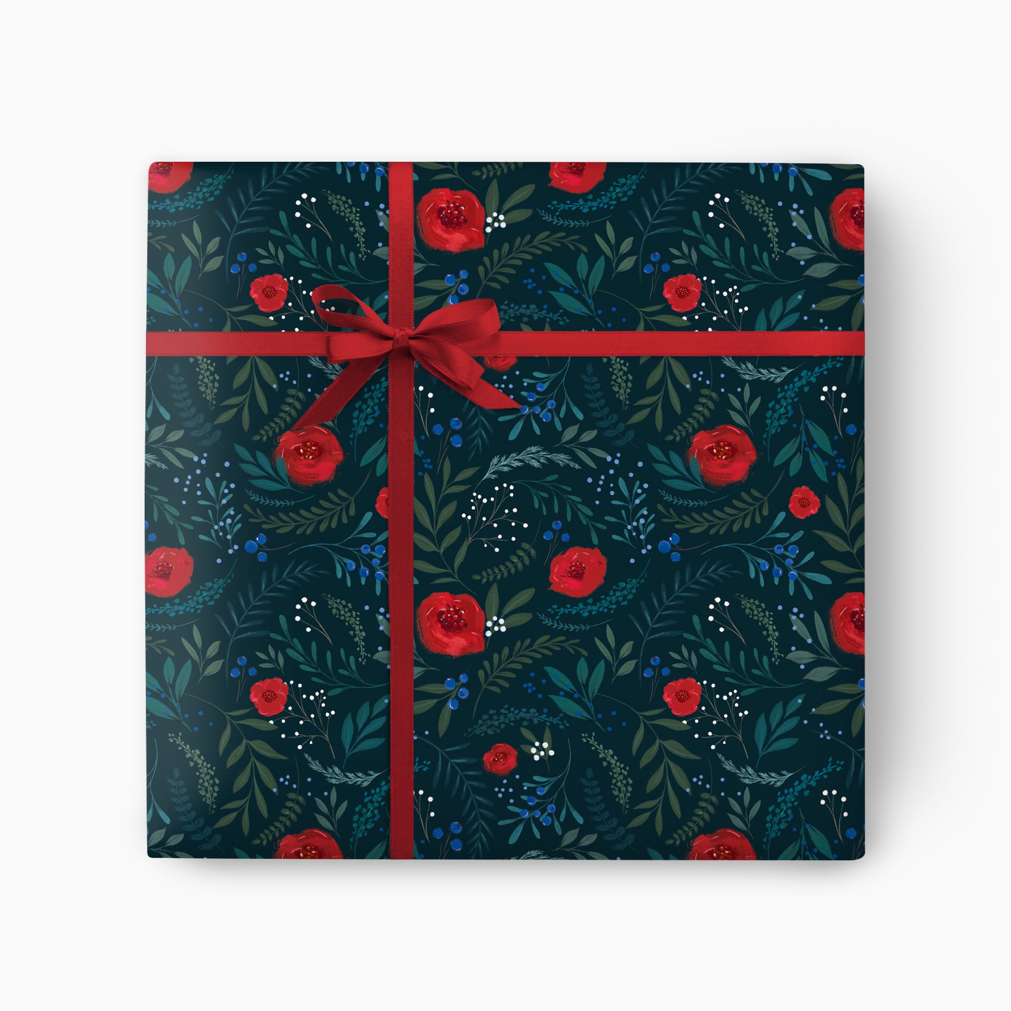 CWP059 - Festive Rose Christmas Wrapping Paper