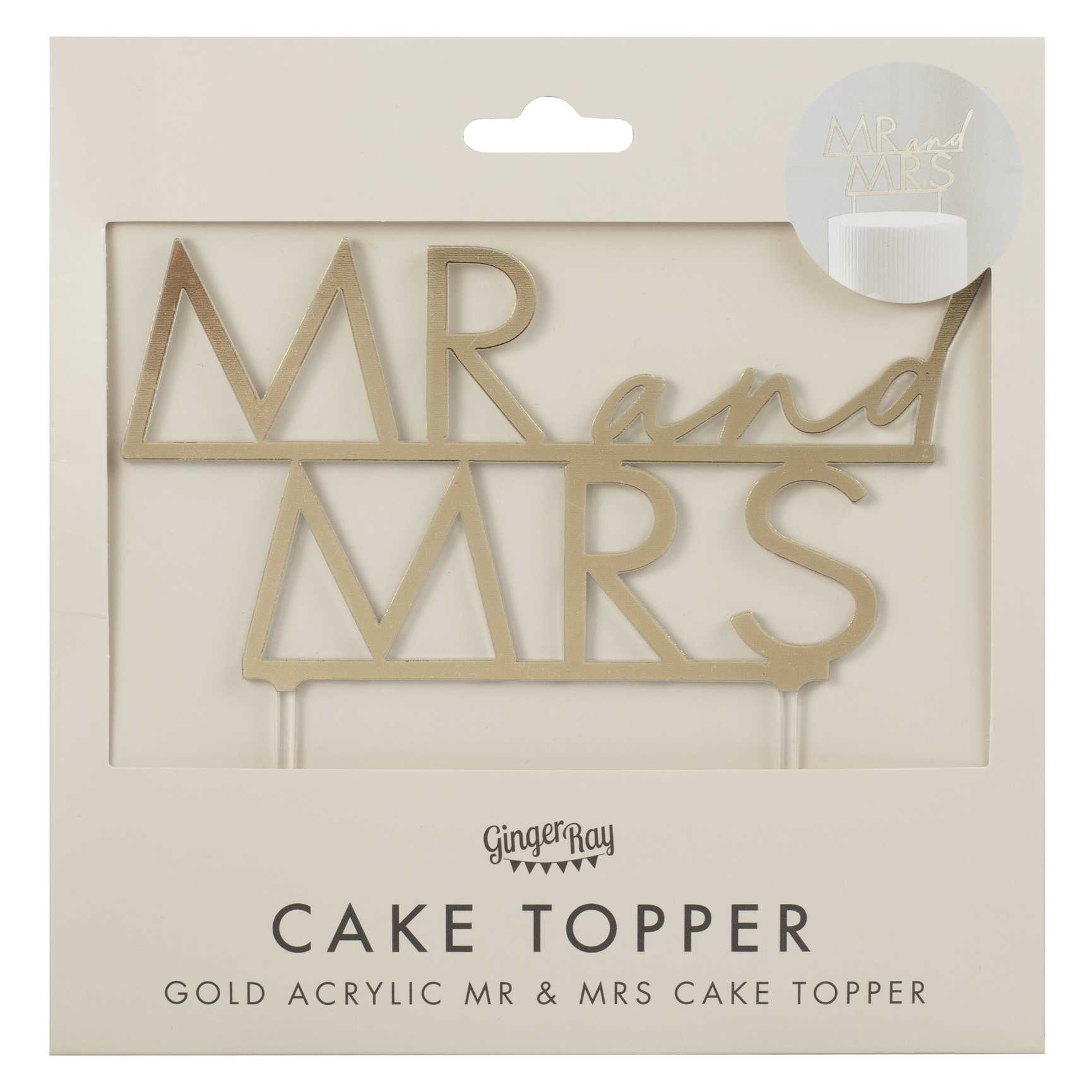 Cake Topper - ML-103 - Gold Acrylic Mr & Mrs Cake Topper - Gold Acrylic Mr & Mrs Cake Topper - Whistlefish