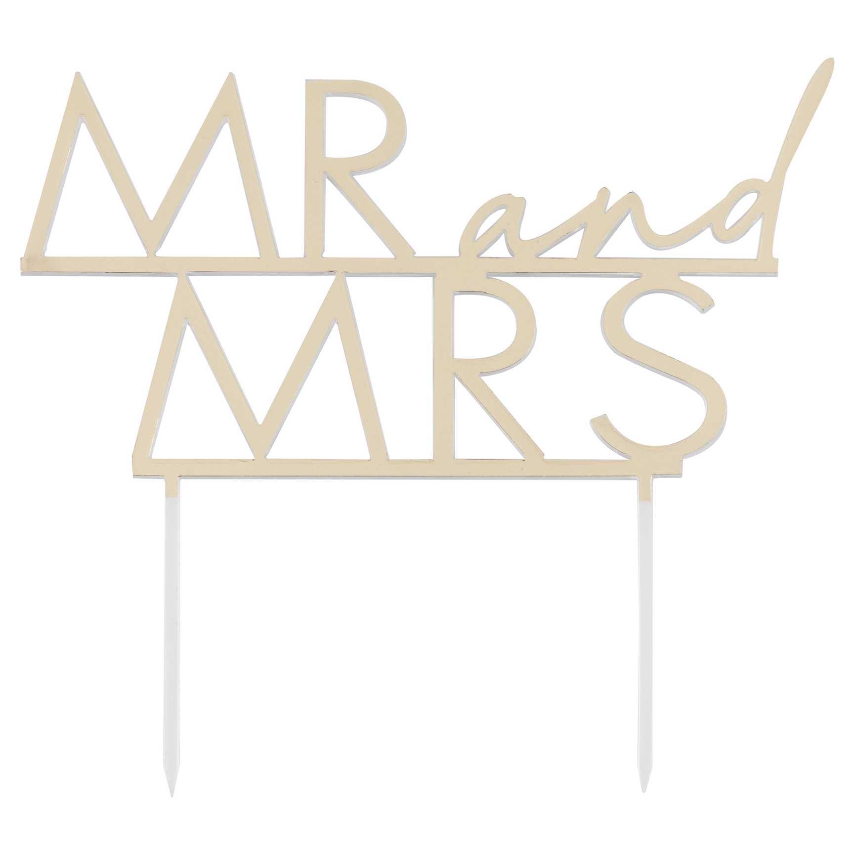 Cake Topper - ML-103 - Gold Acrylic Mr & Mrs Cake Topper - Gold Acrylic Mr & Mrs Cake Topper - Whistlefish