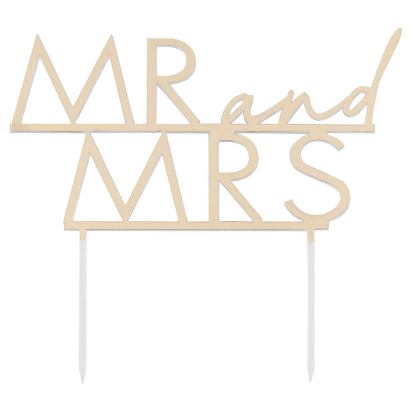 Cake Topper - ML-103 - Gold Acrylic Mr & Mrs Cake Topper - Gold Acrylic Mr & Mrs Cake Topper - Whistlefish