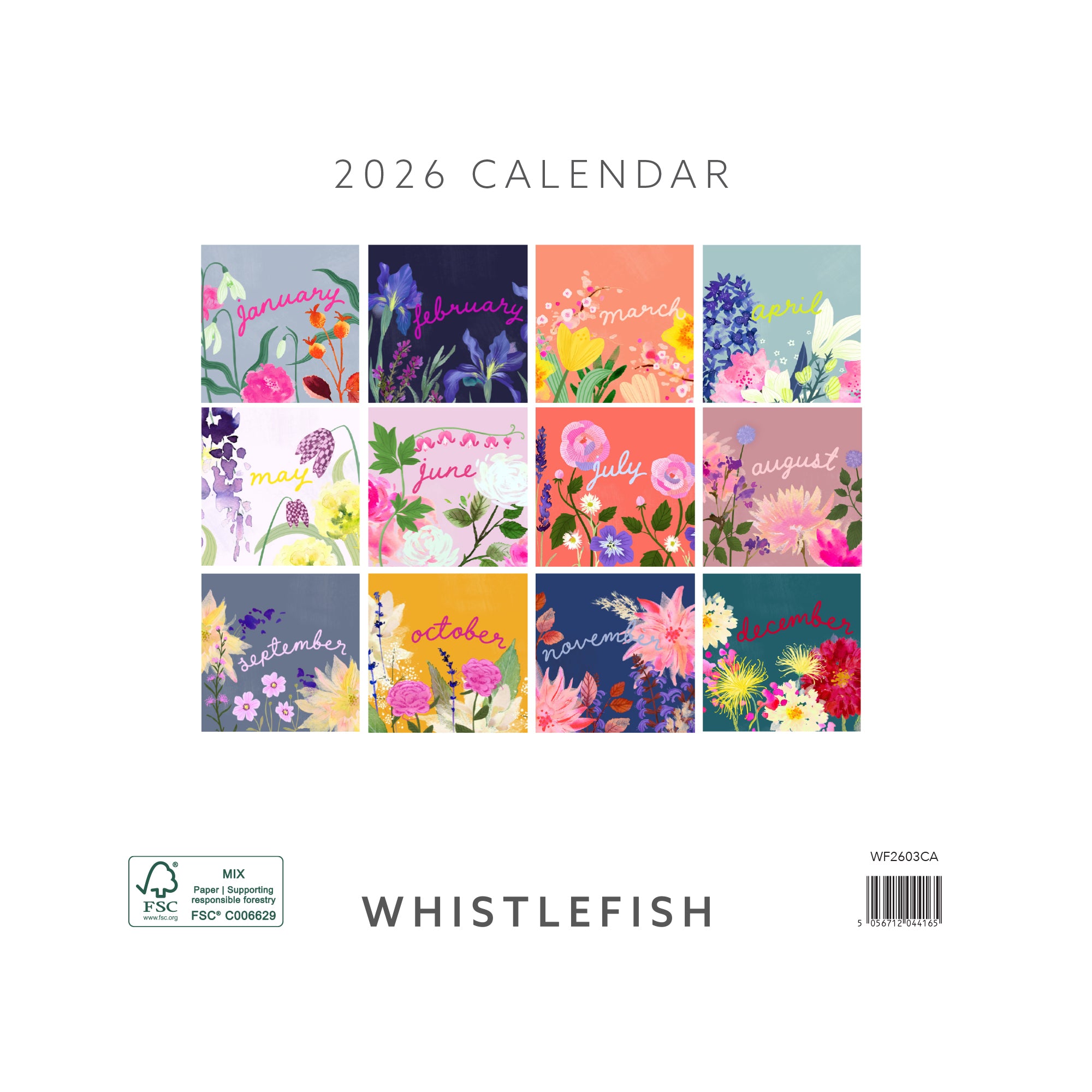 Calendar-WF2603CA - Funky Florals 2026 Calendar-Whistlefish