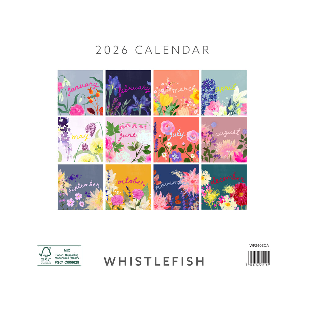 Calendar-WF2603CA - Funky Florals 2026 Calendar-Whistlefish