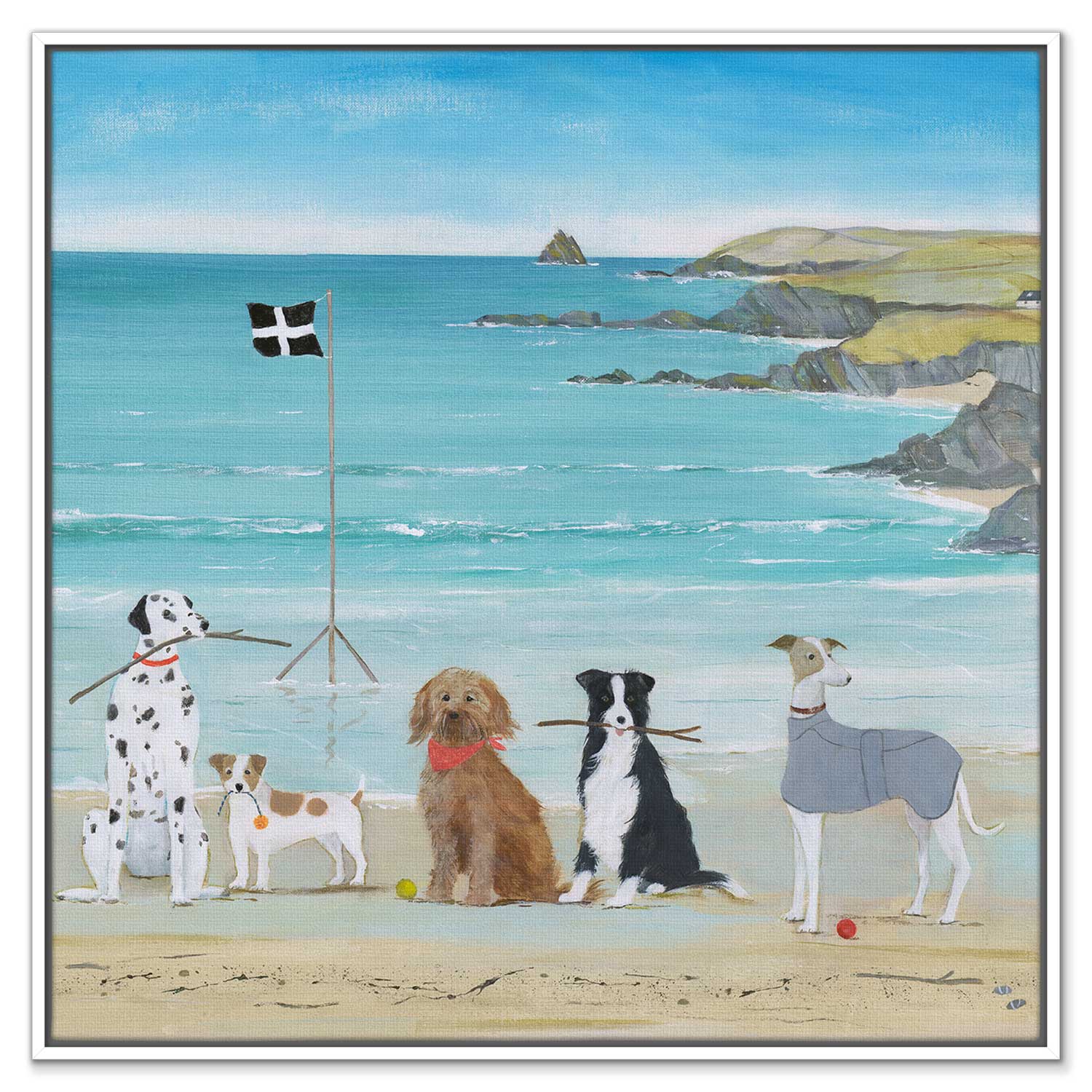 Canvas-HCC310F - Man's Best Friend Framed Canvas-Hannah Cole