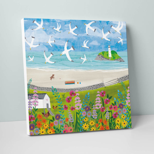 Canvas-WFC48 - Godrevy Flowers Canvas-Whistlefish