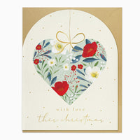 Christmas Card-XA009 - Berry & Robin Heart Christmas Card-Whistlefish