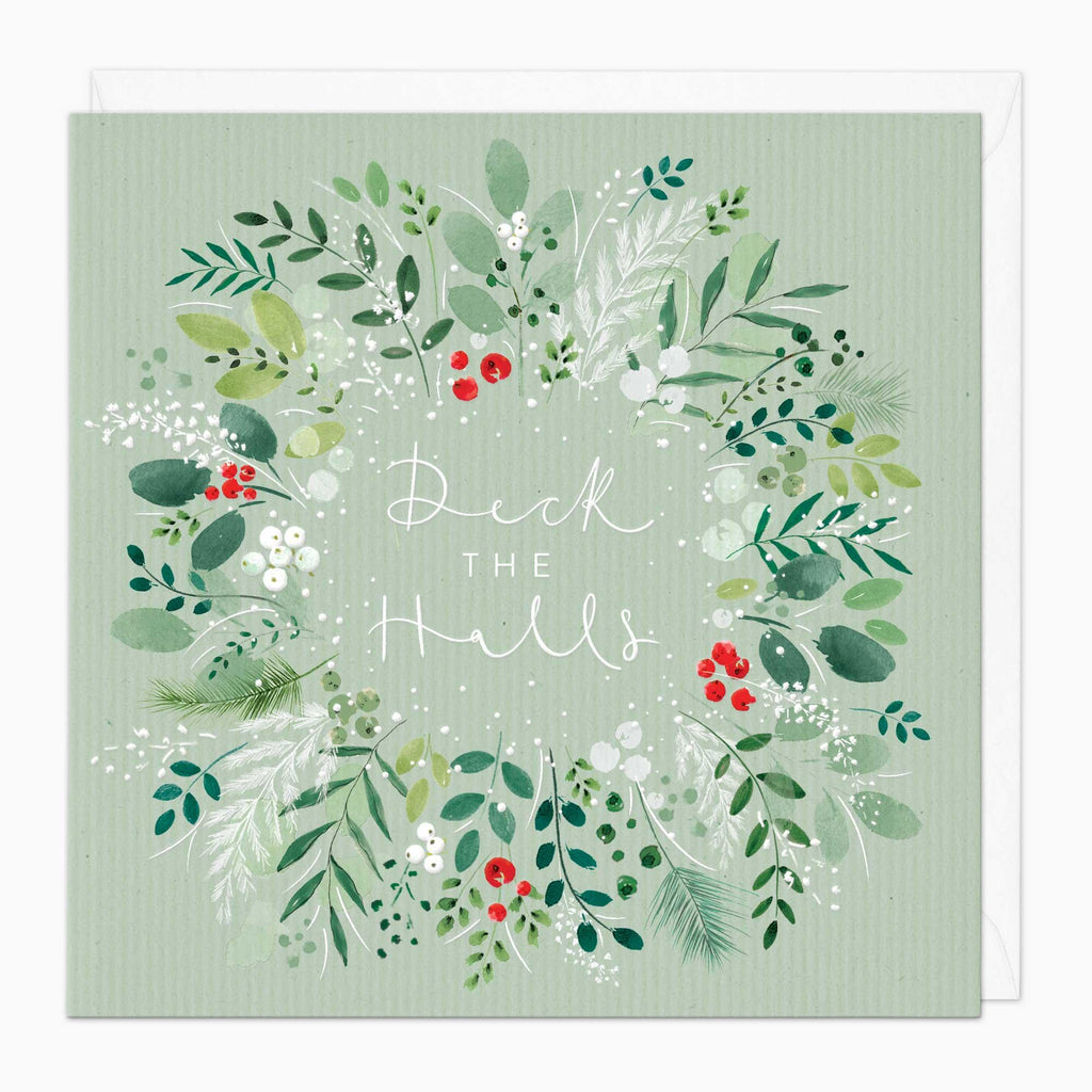 Christmas Card-XA099 - Leafy Berry Burst Christmas Card-Whistlefish