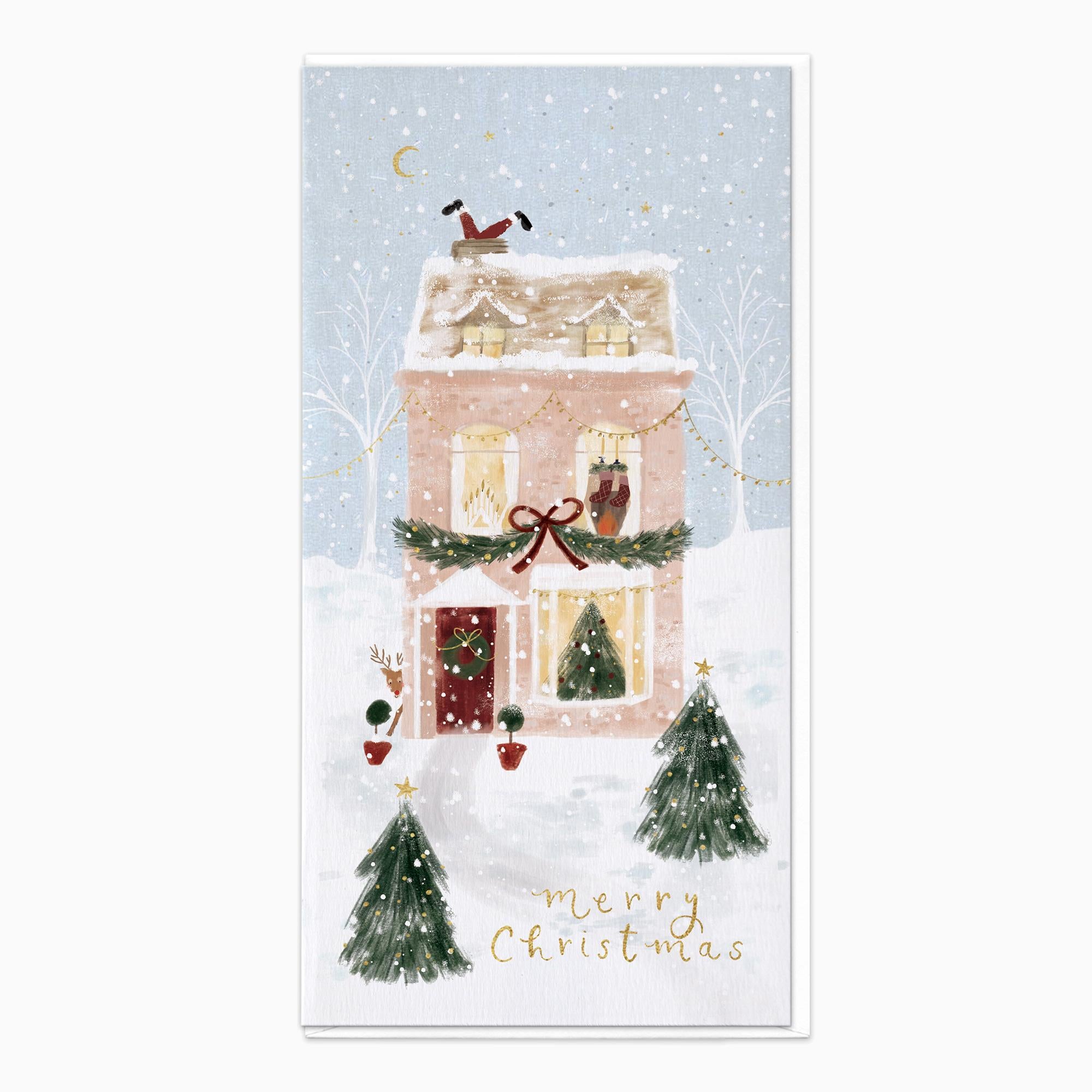 Christmas Card-XA121 - Stockings In The Window Christmas Card-Whistlefish