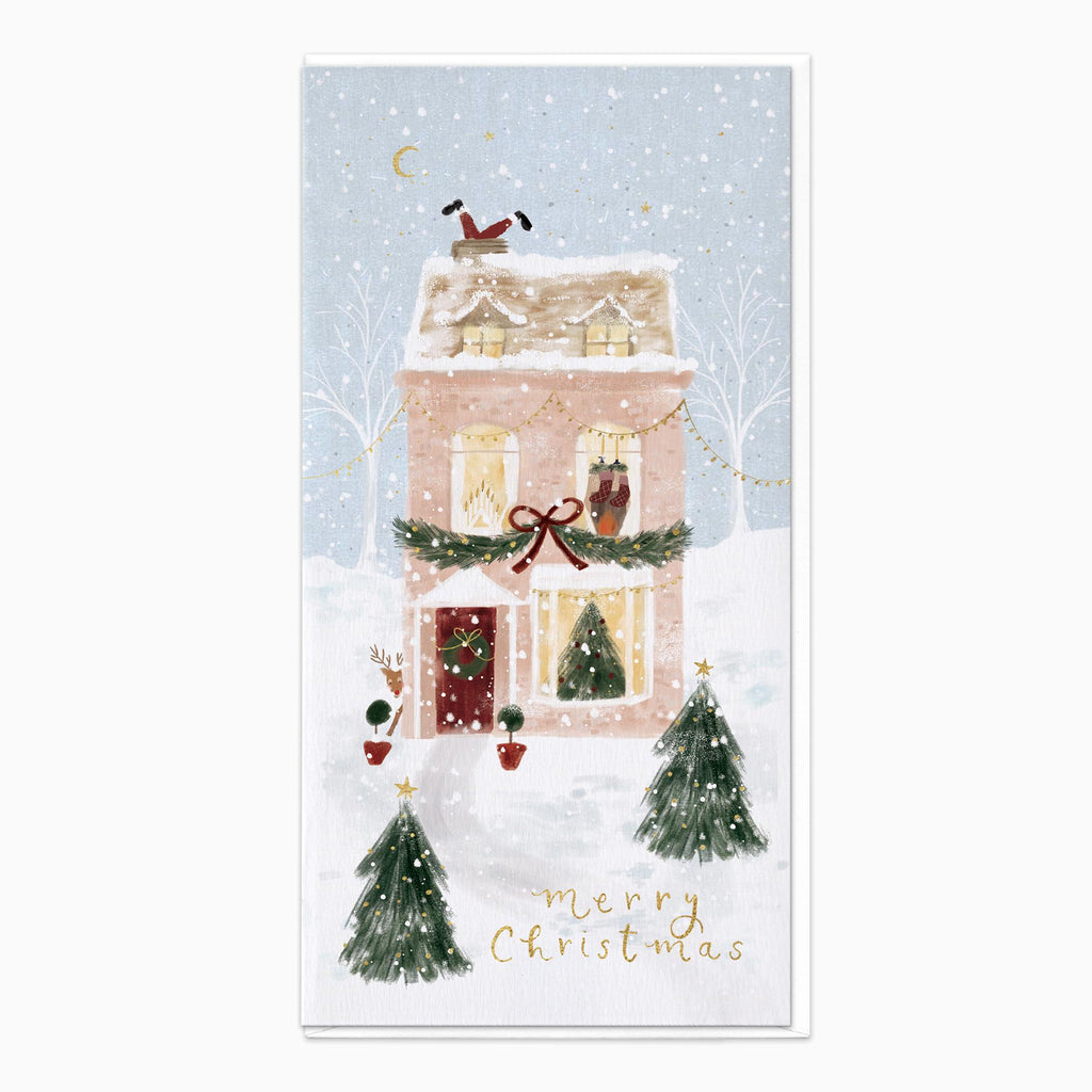 Christmas Card-XA121 - Stockings In The Window Christmas Card-Whistlefish