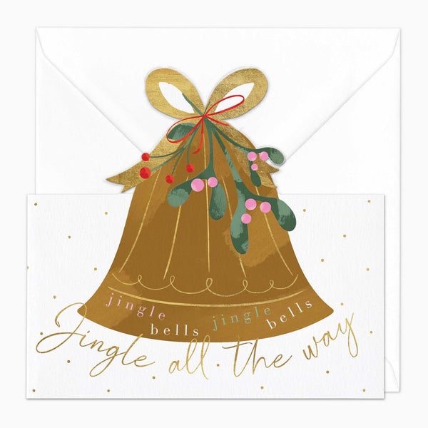 Christmas Card-XA161 - Cut Out Bell Christmas Card-Whistlefish