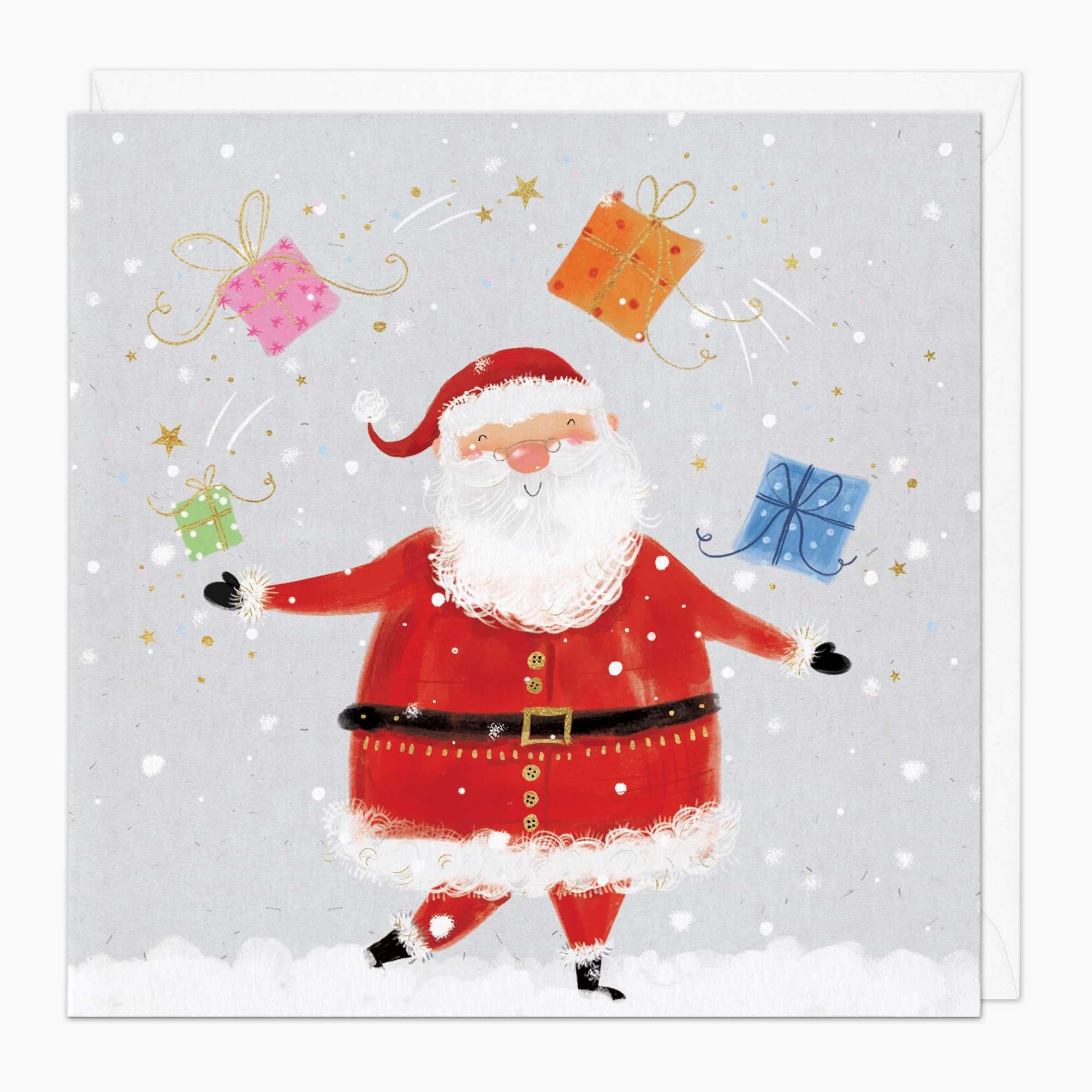 Christmas Card-XA166 - Juggling Santa Christmas Card-Whistlefish