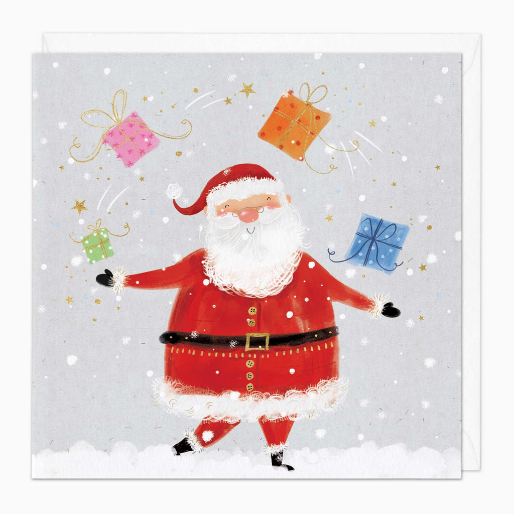 Christmas Card-XA166 - Juggling Santa Christmas Card-Whistlefish
