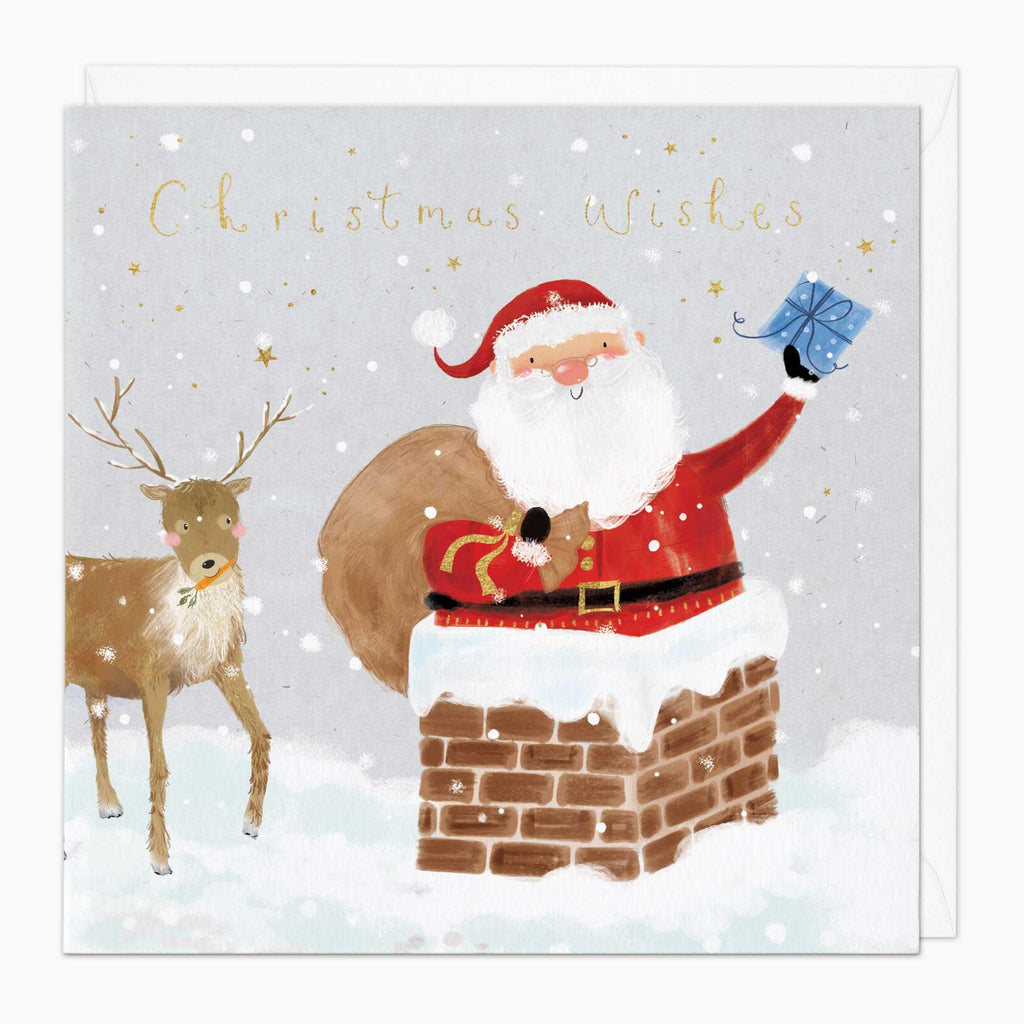 Christmas Card-XA167 - Waving Santa Christmas Card-Whistlefish