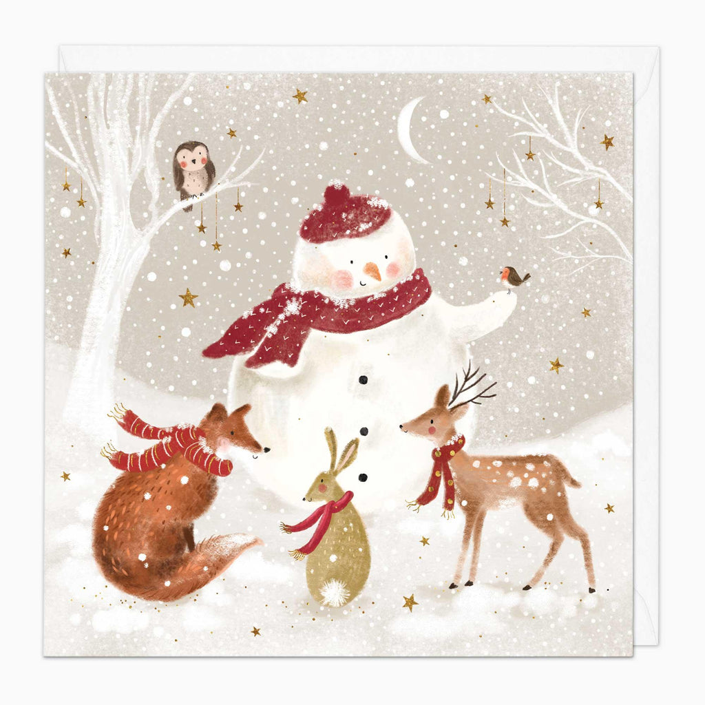 Christmas Card-XA173 - Snowman & Friends Christmas Card-Whistlefish
