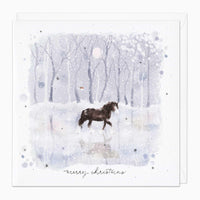 Christmas Card-XA260 - Horse In The Woods Christmas Card-Whistlefish