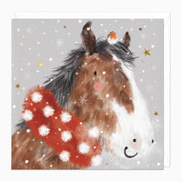 Christmas Card-XA269 - Cosy Horse Christmas Card-Whistlefish