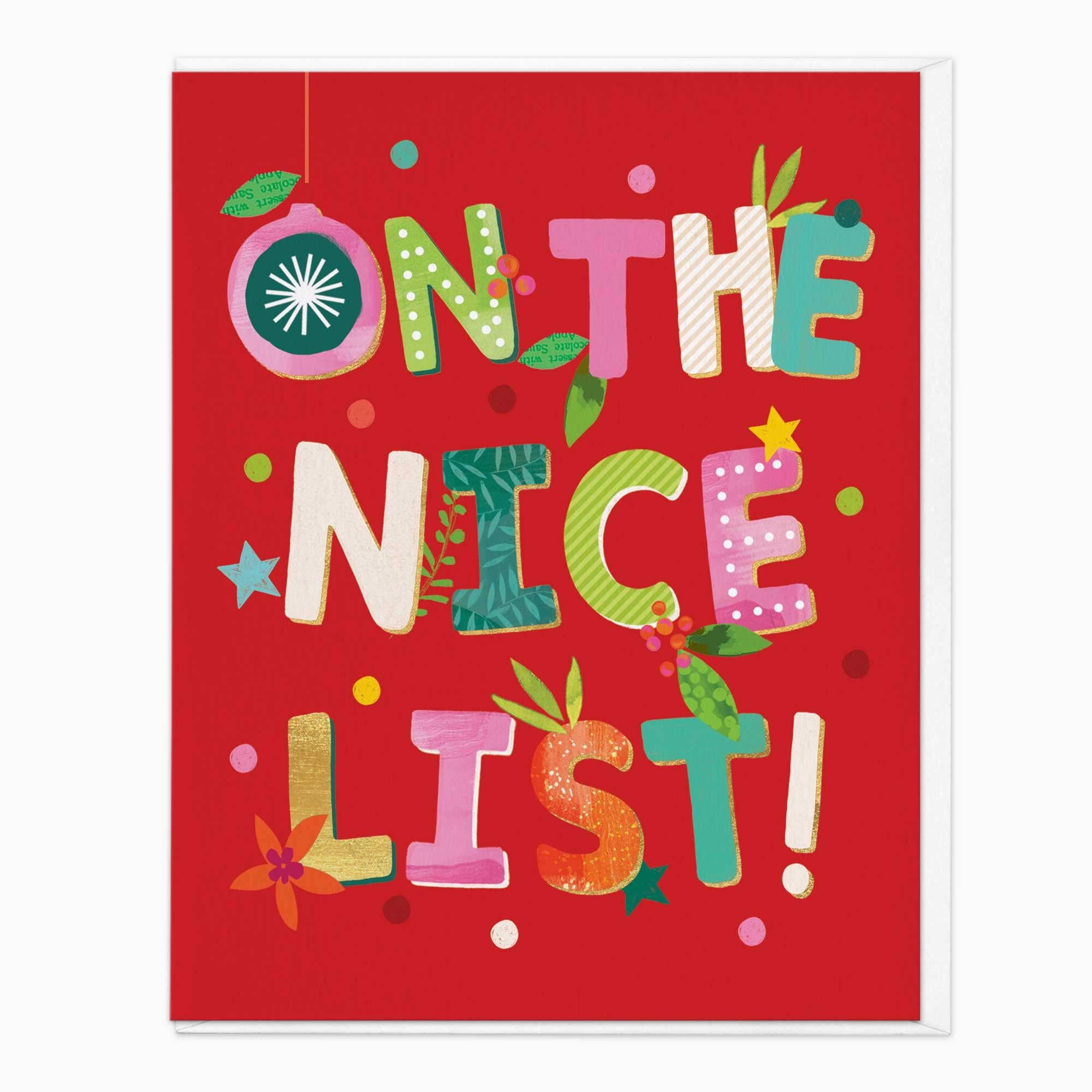 Christmas Card-XA276 - On The Nice List Christmas Card-Whistlefish