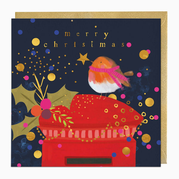 Christmas Card-XA320 - Funky Robin Christmas Card-Whistlefish