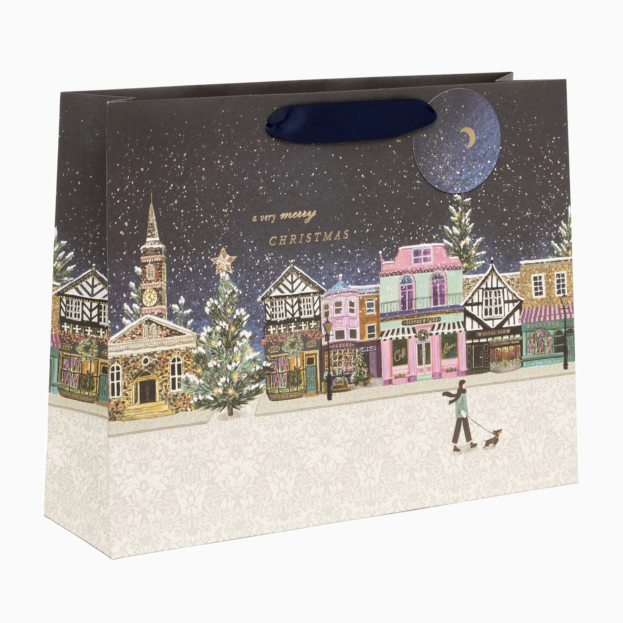 Christmas Gift Bag-GH72532 - Nostalgia Lane Large Christmas Gift Bag-Glick