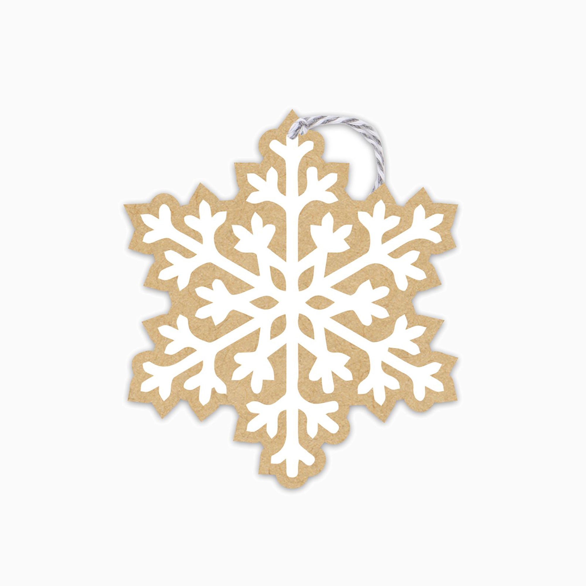 Christmas Gift Tag-TL41 - Kraft Snowflake Gift Tags (6 Pack)-Glick