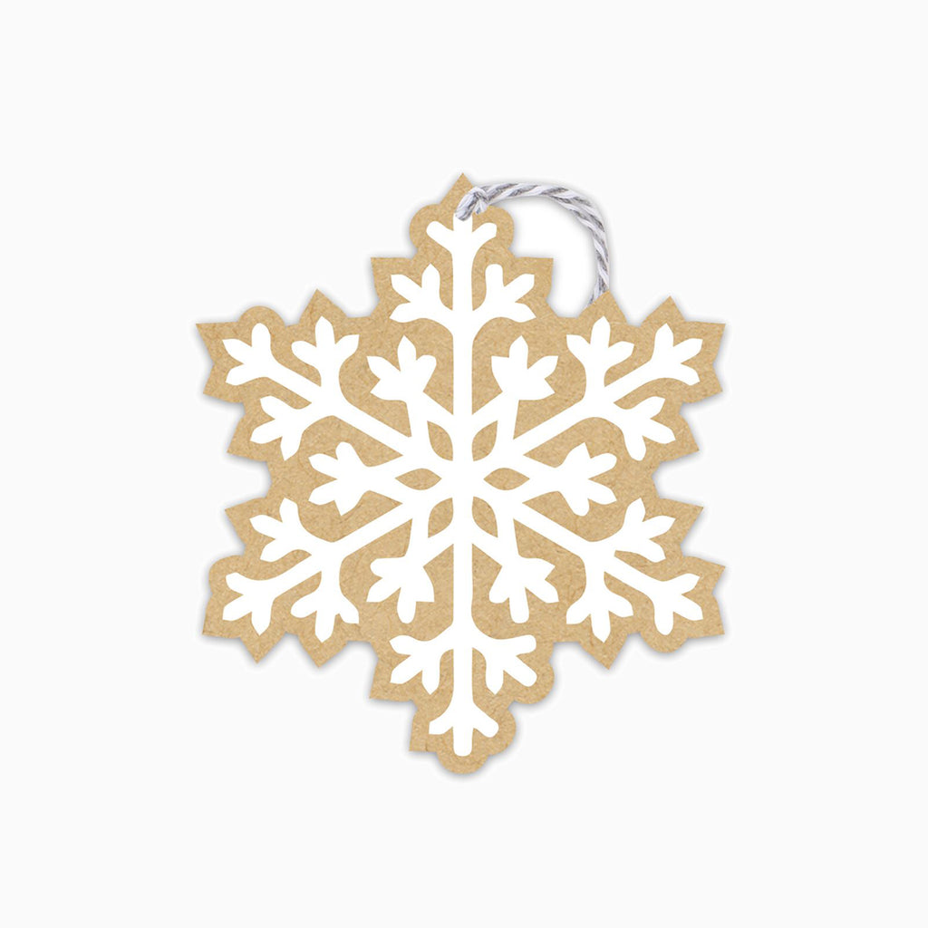 Christmas Gift Tag-TL41 - Kraft Snowflake Gift Tags (6 Pack)-Glick