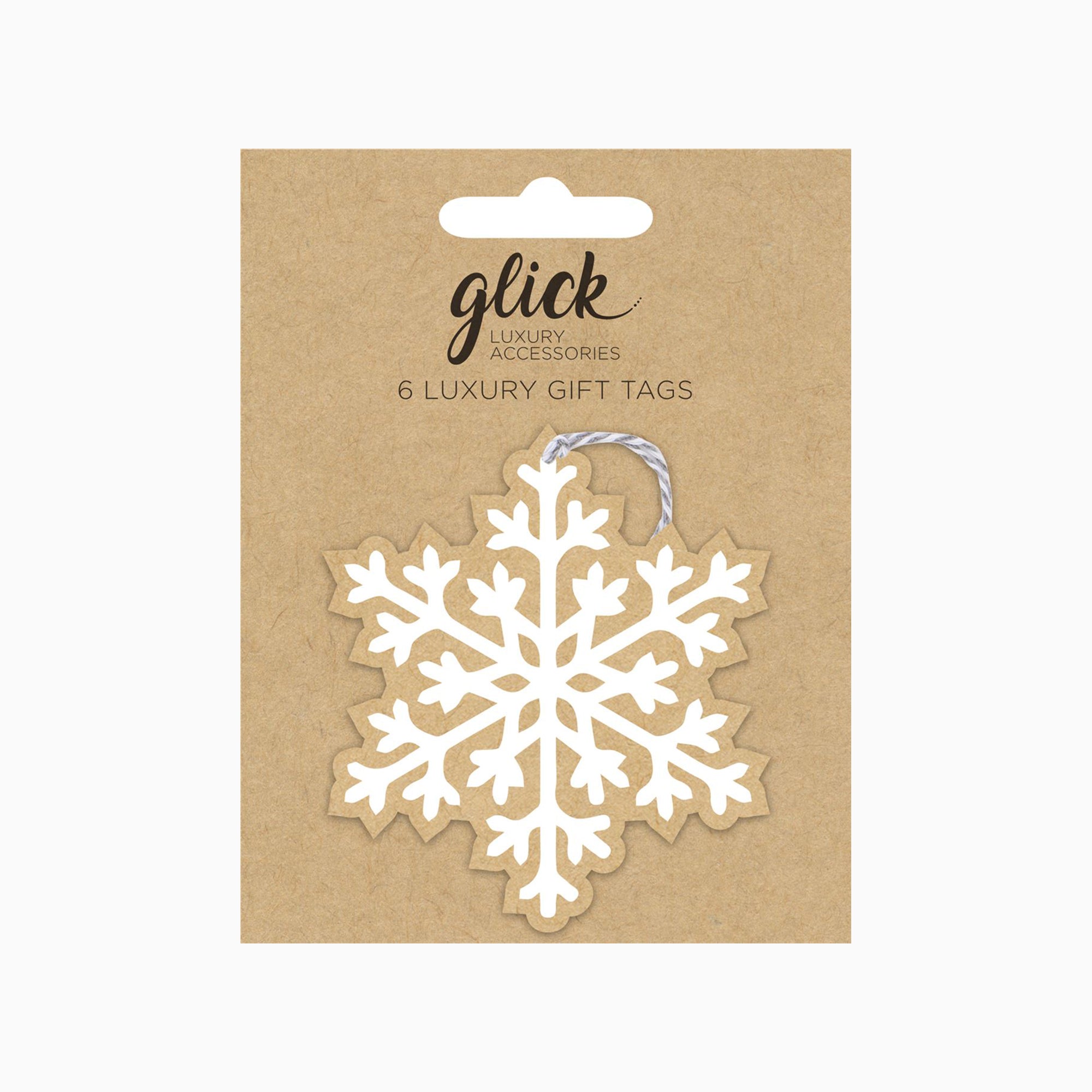 Christmas Gift Tag-TL41 - Kraft Snowflake Gift Tags (6 Pack)-Glick