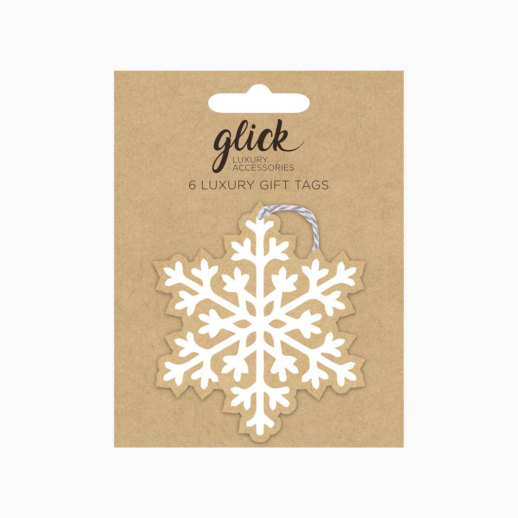 Christmas Gift Tag-TL41 - Kraft Snowflake Gift Tags (6 Pack)-Glick