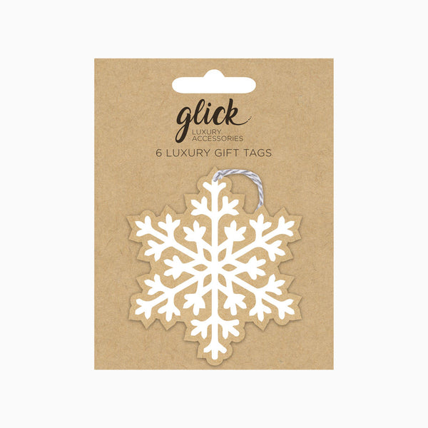 Christmas Gift Tag-TL41 - Kraft Snowflake Gift Tags (6 Pack)-Glick