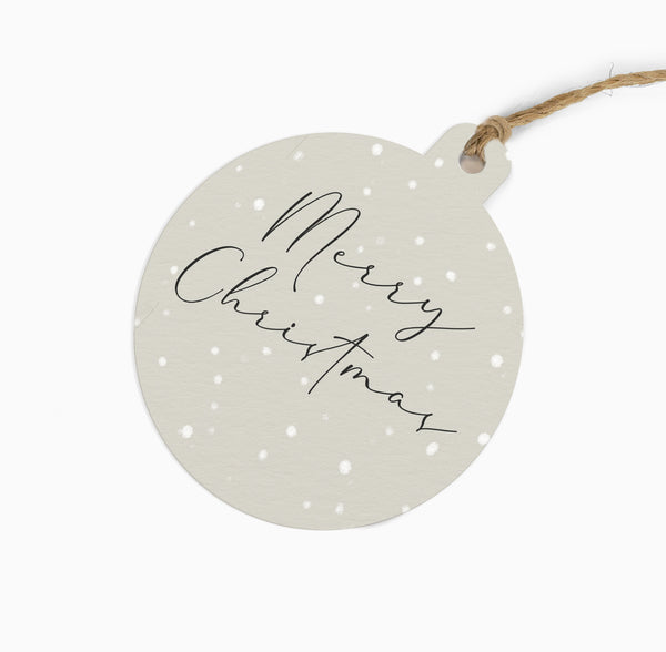 Christmas Gift Tag-ZWT19 - Snowy Merry Christmas Gift Tag (6 Pack)-Whistlefish