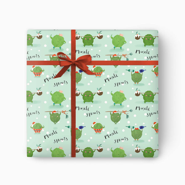 Christmas Wrapping Paper-CWP032 - Muscle Sprouts Christmas Wrapping Paper-Whistlefish